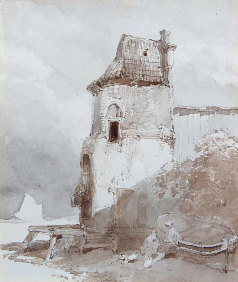 Una vecchia torre vicino al fiume